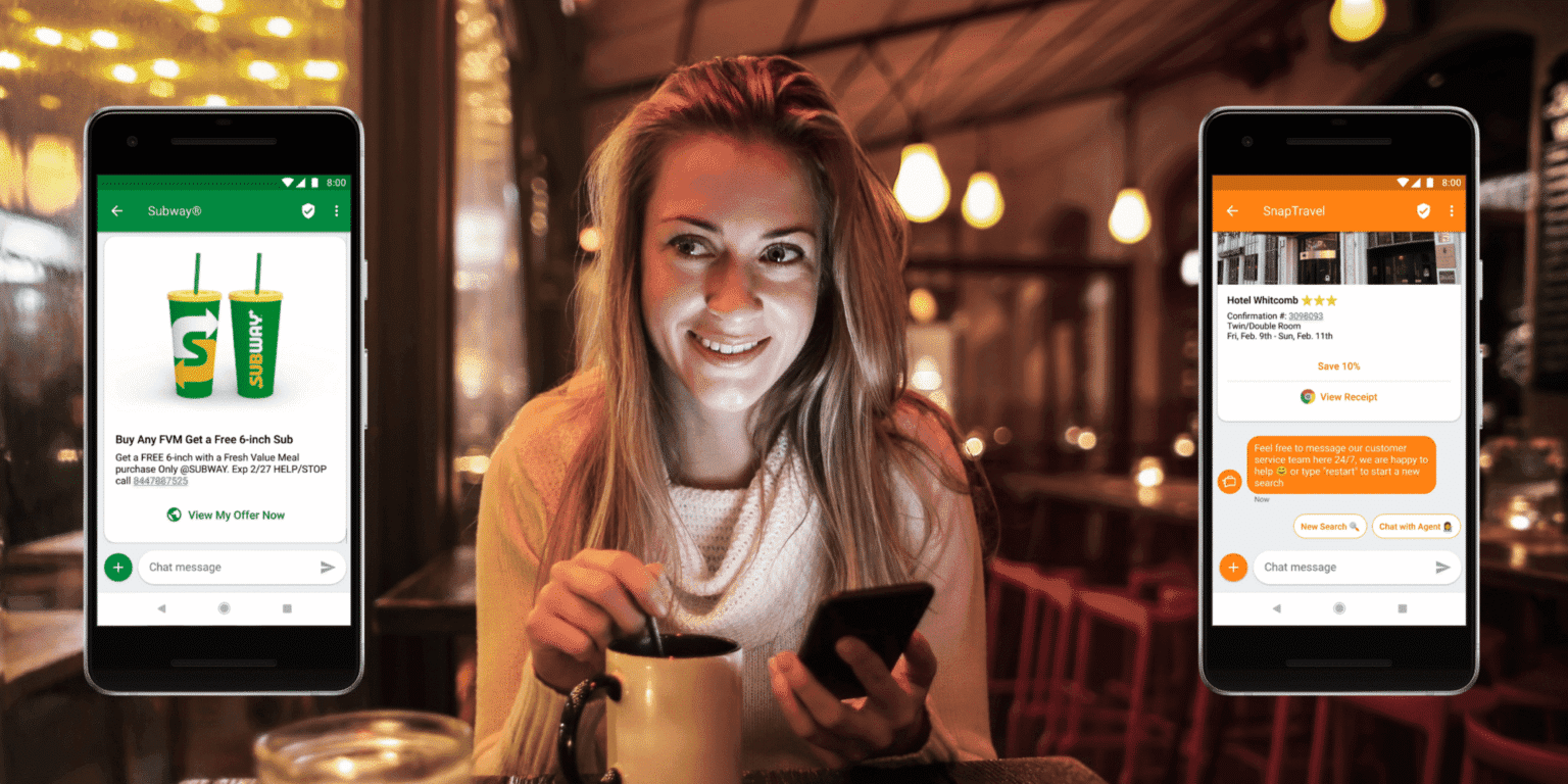 RCS Business Authentication showing verified business identity, brand name and trusted messaging experience for customers.