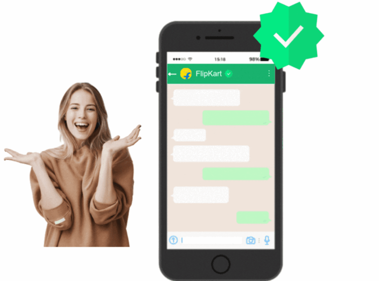WhatsApp Business API verified green tick badge helping businesses build customer trust and brand credibility.