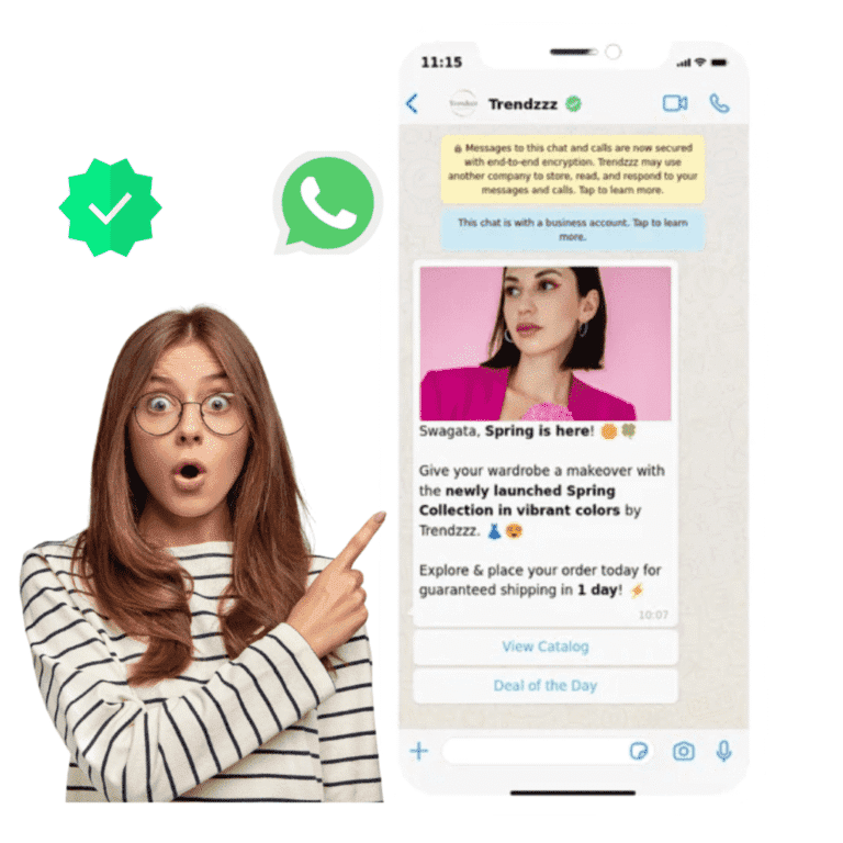 WhatsApp Business API setup process showing registration, business verification and account activation steps.